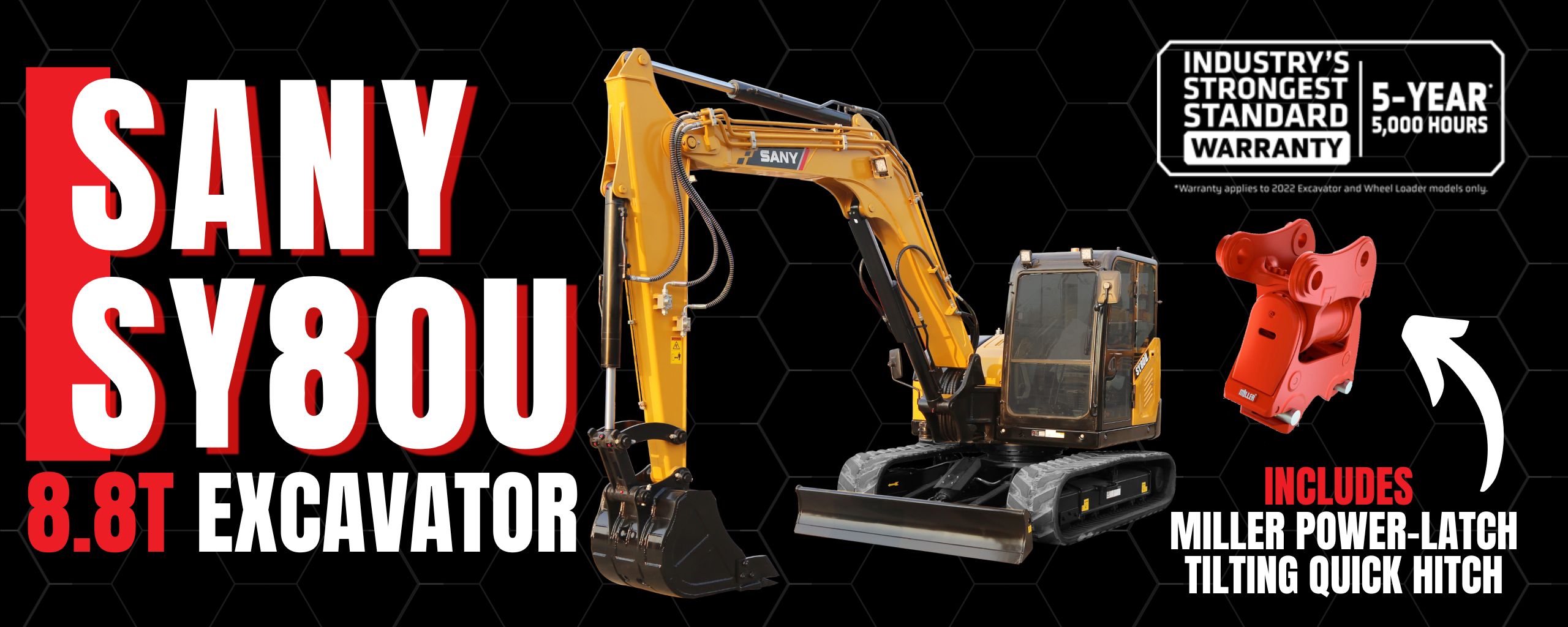 SANY SY80U Excavator Package Deal