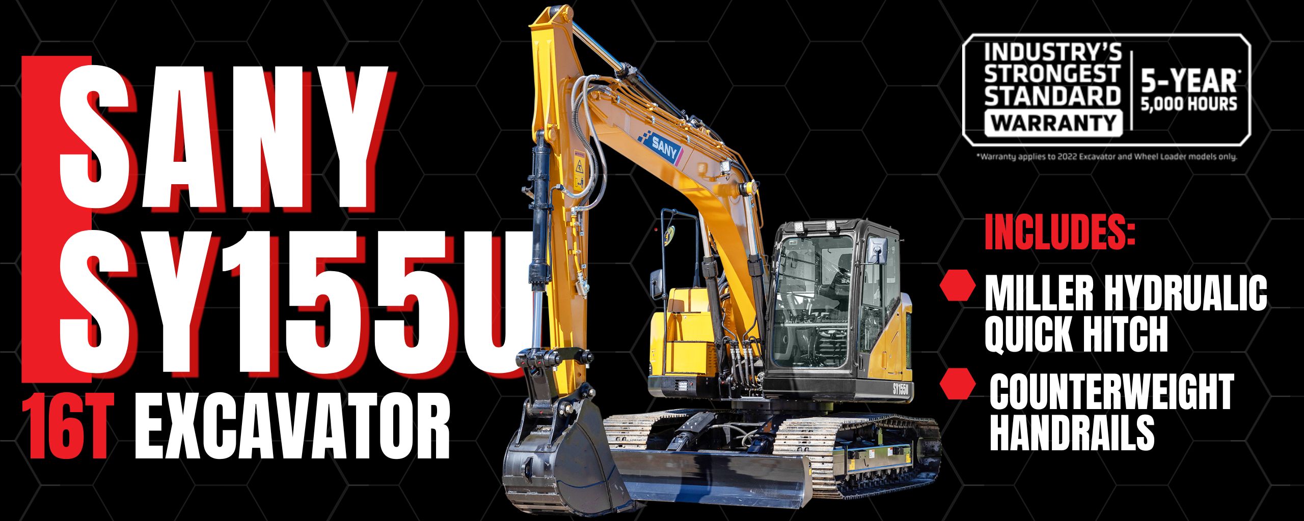 SANY SY155U Excavator Package Deal